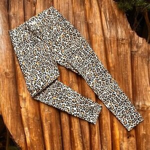 Attic Salt Stretch Pants Womens Leopard Print Five Pocket Mob Wife Size M